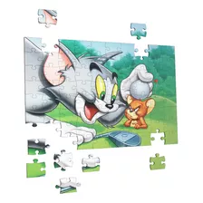 Quebra Cabeça Tom E Jerry 90 Peças Brinquedo Educativo