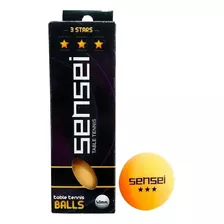 Pelotas Ping Pong Sensei 3 Estrellas 40 Mm Caja 3 Pelotitas Color Naranja