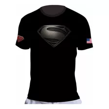 Camisa Camiseta Super Homem Preto Heroi Serie Superman Usa 