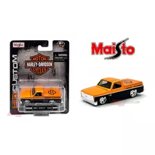 Maisto H-d Custom 1987 Chevy 1500 Harley Davidson 1/64 Color Naranja