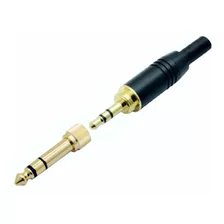 Plug Audifonos Metalico Audio Stereo 3.5 Mm A Jack 6.3 Mm 