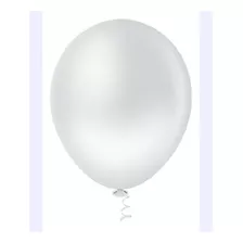 Balão Bexiga N° 9 Branco Pérola Metalizado Pic Pic C/ 50 Uni