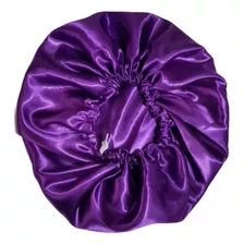 Touca De Cetim Ajustável Anti Frizz P/ Dormir Toque De Seda Cor Roxo