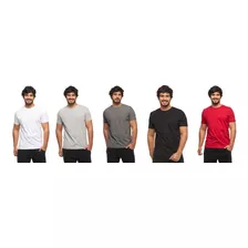 Combo Com 05 Camisetas Masculina Gola Redonda Básico - C4