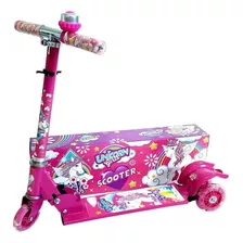 Patinete Menina Frozen 3 Rodas Cor Rosa Unicorn