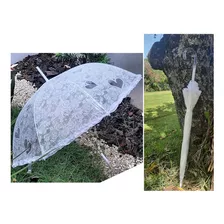 Guarda Chuva Transparente Estampa Rendada Com Babado Desenho Do Tecido Estampas