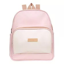 Mochila Maternidade Pirulitando Ternura Rosa Offwhite