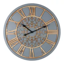 Reloj De Pared Mdf Aguja 68 Cm Ø X 4.5 Cm Espesor Dorado
