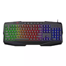 Teclado Gamer Havit Kb878l Multi-função Com Led Rgb Preto Idioma Inglês Us