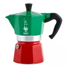 Cafetera Italiana Bialetti Moka Tricolore 3 Tazas Aluminio