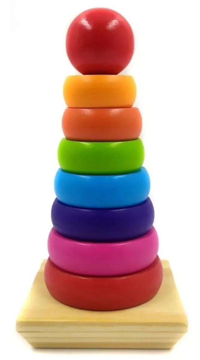 Brinquedo Pedagógico Torre De Empilhar - 9 Peças