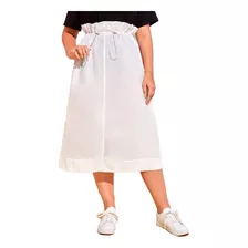 Falda Blanca Sport Con Cordón Ajustable - Plus Size