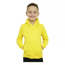 Blusa De Frio Infantil Masculino Moletom Liso Com Capuz 