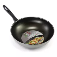 Wok Antiadherente 29 Cms - Linea Premium Jovifel Brescia Color Plateado