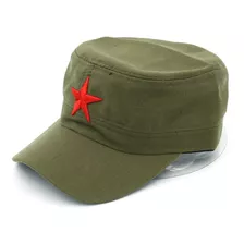 Boné Verde Estrela Vermelha Bordada Cap Comunista Cuba Urss