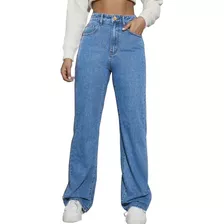 Calça Jeans Wide Leg Pantalona Premium Cintura Alta + Brinde