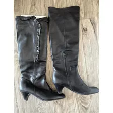 Botas Altas Bucaneras De Mujer. Negro T 38 Natacha Cuero 