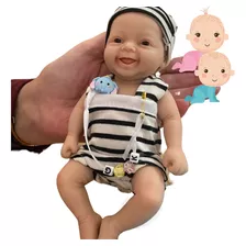 Mini Bebê Reborn De Silicone Sólido