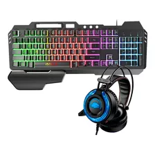 Kit Gamer Teclado Imice Gk-700 Rgb + Audífonos Headset A5