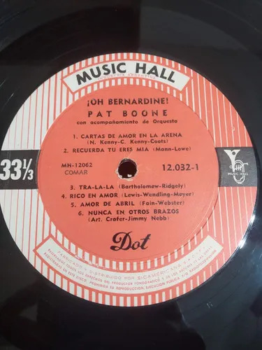 Pat Boone - Oh Bernardine - vinilo 1965