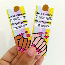 100 Mini Lixas De Unha Personalizada Para Lembrancinha, Mimo