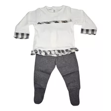 Conjunto Pantalon Bebe Niña Color Gris