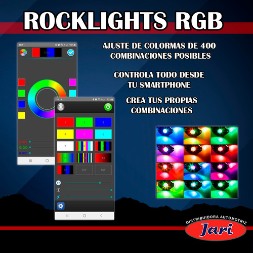 4 Pz Rock Light Rgb Alfa Bluetooth App Control Uso Rudo Foto 4