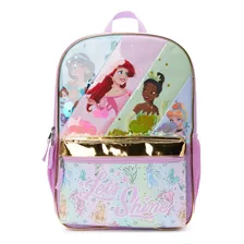 Mochila Disney Princesas P/ Niñas De 43cm C/ Porta Laptop *sk