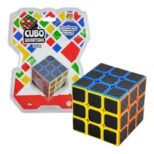 Cubo Mágico Profissional Preto C/ Arestas Coloridas Original