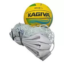 Kit De Biribol Completo Esportivo Bola Kagiva + Rede Fio 2