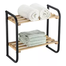 Organizador Baño Repisa Estante Bamboo Toalla Pared O Mesada