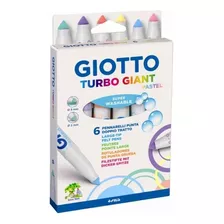 Caneta Hidrográfica Turbo Giant Pastel Com 6 Cores - Giotto