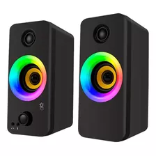 Parlantes 2.0 Rgb Unitec X8 | Mic Y Aux 3.5mm | Rgb Tactil