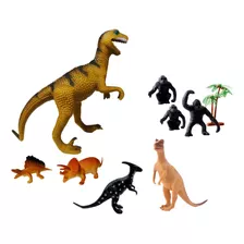 Kit Brinquedo 09 Peças Animal Dinossauros Daspletosaurus 
