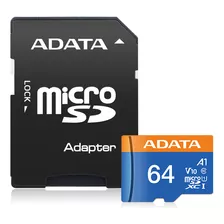 Tarjeta De Memoria Adata Ausdx64guicl10a1-ra1 Premier Con Adaptador Sd 64gb