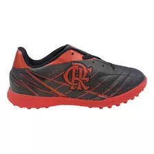 Chuteira Flamengo Oxn Avanti 3 Society Pro Pvc - Preto/ver