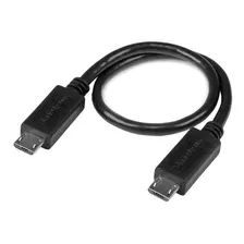 Cable Usb Otg 20cm Adaptador Micro Usb A Micro Usb . Color Negro