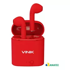 Fone Ouvido Bluetooth Easy W1 Tws Vermelho Vinik Carregador Cor Da Luz N/a