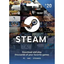 Steam Egift Card 20 Código Original Compras Computadora Pc