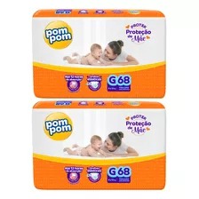 Kit Com 2 Pom Pom Protek Proteção De Mãe Hiper G 68 Unidades