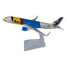 Miniatura De Avião A320 Azul Edição Especial Em Metal 16cm