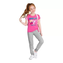 Calça Jogger Infantil Feminina Moletinho Menina Brandili