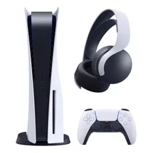 Console Playstation 5 + Fone De Ouvido Over-ear Gamer Sem Fio Playstation Pulse 3d