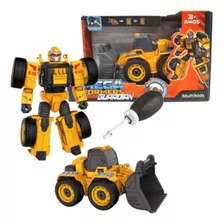 Brinquedo Megaformers Robô Trator Guardian Amarelo Multikids