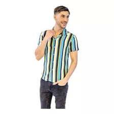 Camisa Para Hombre Hawaiana Juvenil Moda Muchos Colores