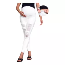 Maternal Jeans Elasticados Con Cintura Ancha