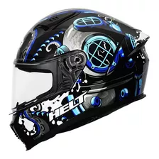 Capacete Para Moto Integral Helt Avant Octopus Cor Preto Tamanho Do Capacete 58