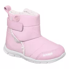 Bota Infantil Feminina Ortopé Eva Baby Com Forro Lã Rosa