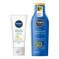 Kit Protetor Solar Nivea Fps50 200ml + Fps70 Facial 40ml