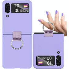 Funda Para Samsung Z Flip 4 C/anillo Purpura 